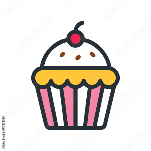 Three cupcakes with christmas decorations on top of them