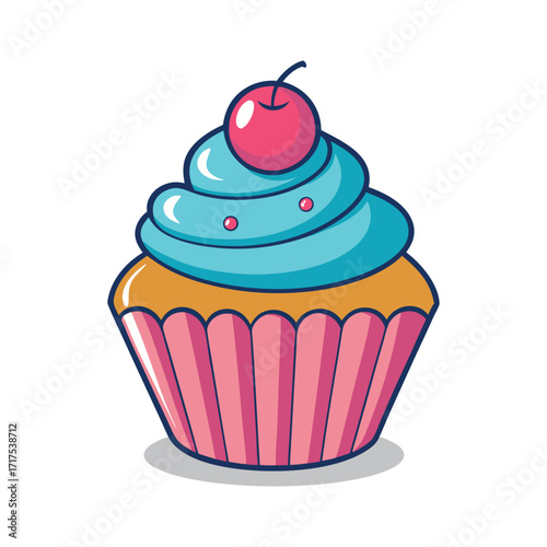 Three cupcakes with christmas decorations on top of them