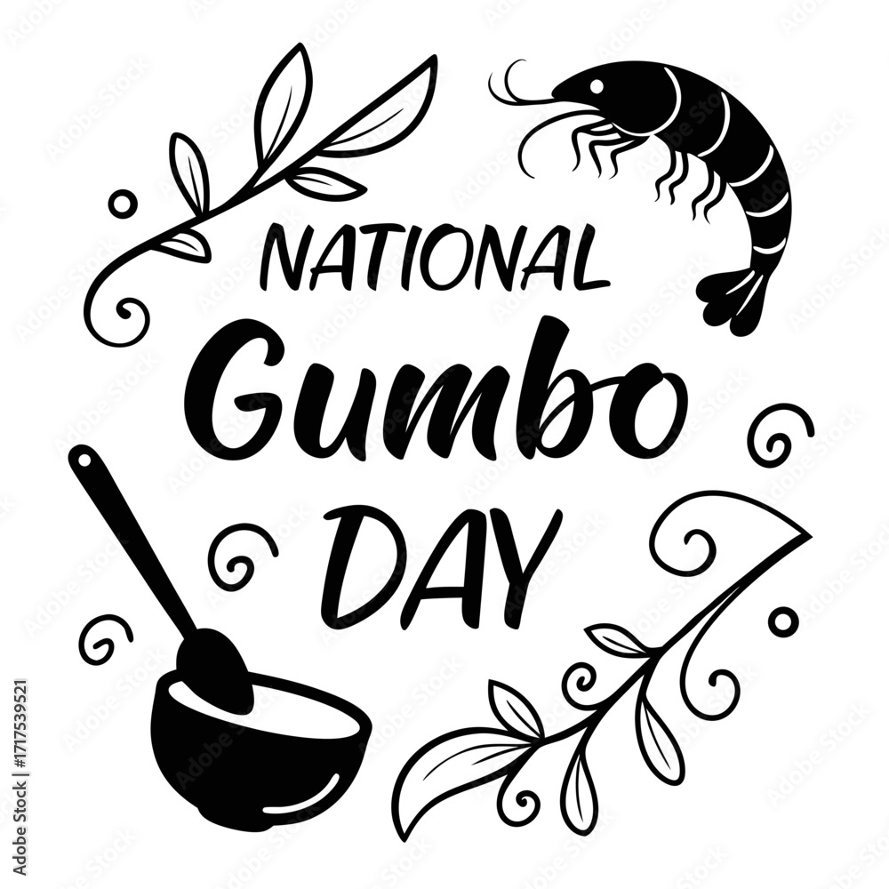 Fototapeta premium NATIONAL GUMBO DAY vector illustration design