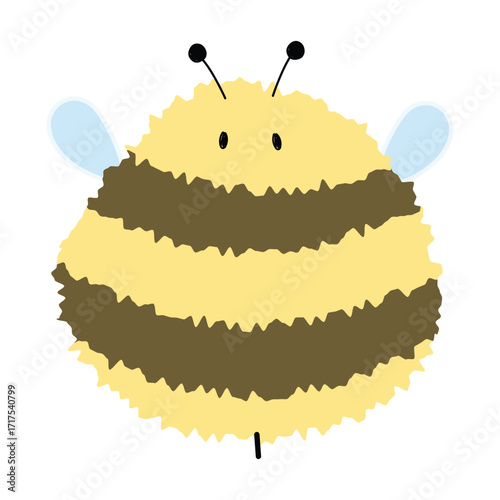 Bee Single 20 cute on a White background, vector illustration.