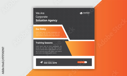 Digital marketing webinar. Social media post design. Promotional business web banner.