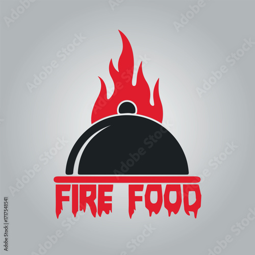 Fire food t-shirt design flaming dish for spicy culinary delights