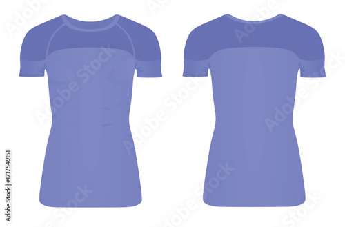 Blue u neck t shirt. vector illustration	
