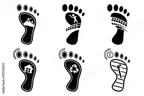 foot prints vector