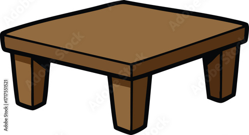 Illustration of a vintage coffee table 