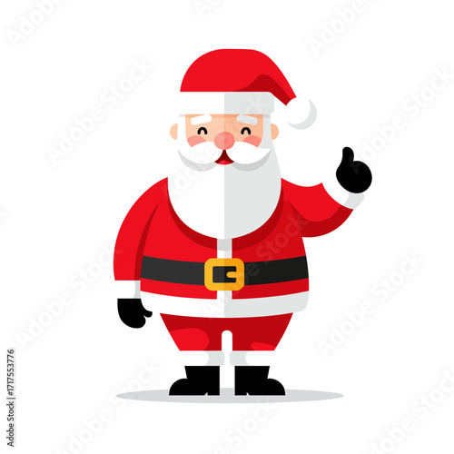 Cheerful Santa Claus Giving Thumbs Up, Festive Holiday Greeting Illustration