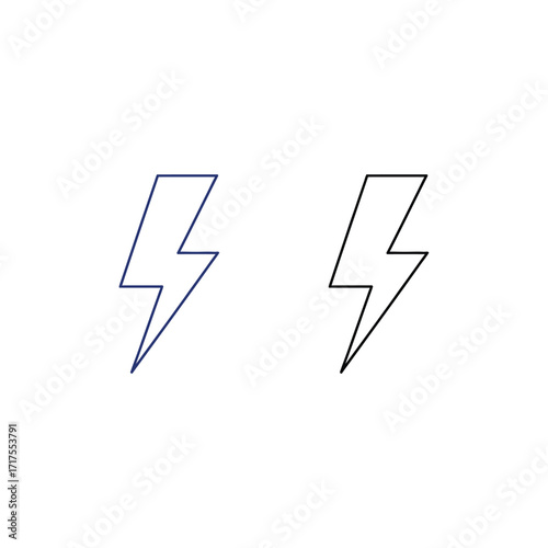 Simple illustration of two stylized lightning bolt shapes on a white background
