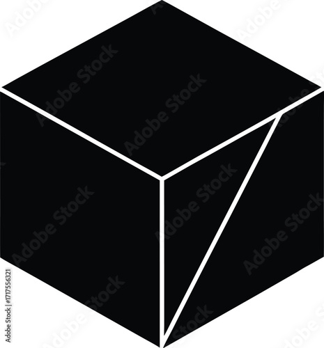 Shape Sorting Cube silhouette vector art illustration