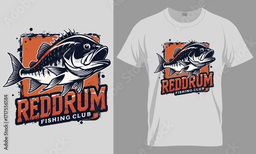 Red Drum Fishing Club Logo T-Shirt Design
