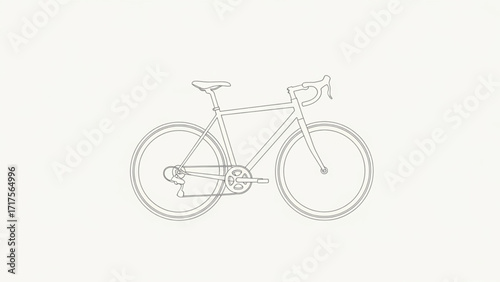 Minimalist illustration of a bicycle on a plain background, emphasizing its design and structure
