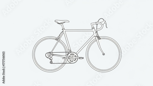 Minimalist line drawing of a bicycle on a plain background, ideal for design and illustration use