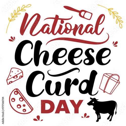 NATIONAL CHEESE CURD DAY vector illustration design