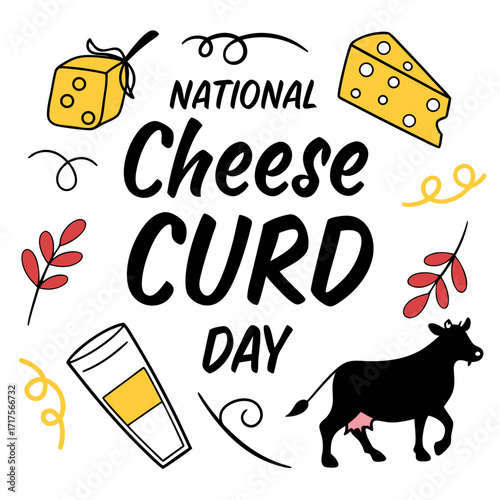 NATIONAL CHEESE CURD DAY vector illustration design
