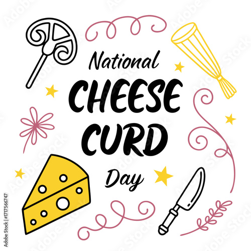 NATIONAL CHEESE CURD DAY vector illustration design