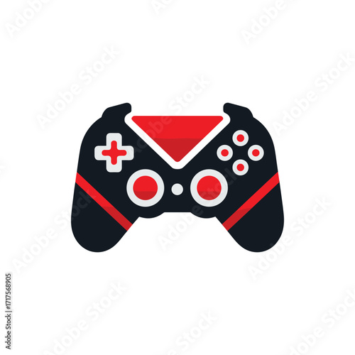 A modern gaming controller with a sleek design, set against a minimalist white background