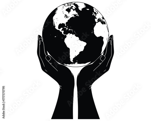 Protecting Our World Hands Holding the Earth Illustration