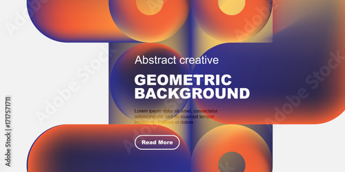 Abstract geometric shapes, vibrant colors, modern design. Text overlay promotes further exploration. Clean, minimalist aesthetic.