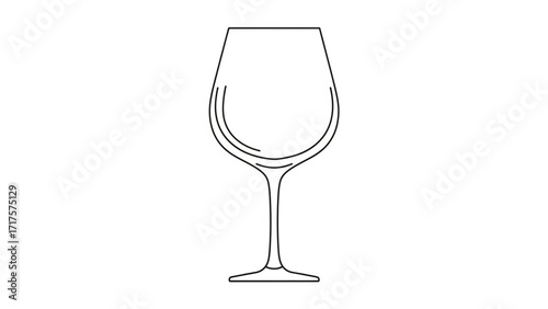 Outline of a wine glass on a plain background, symbolizing elegance and dining occasions