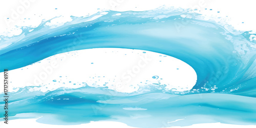 Soft Blue Water Wave Background – Peaceful Ocean-Themed Watercolor Design for Digital Art, Posters, Website Banners, and Social Media Graphics