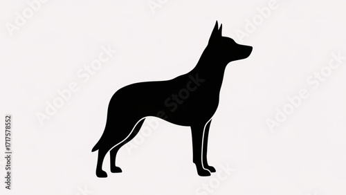 Silhouette of a dog standing proud against a plain background, showcasing its strong posture