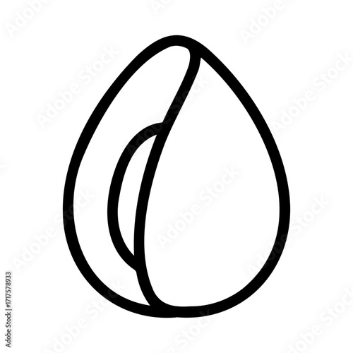 Outline of a French pastry or waffle Thuille  represented as an abstract egg shape  