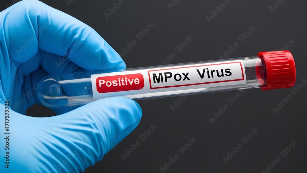 Fototapeta premium Mpox virus test , AI Generated.