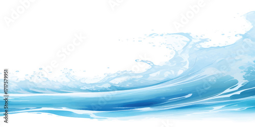 Abstract Soft Blue Ocean Watercolor – Tranquil Wave Background for Graphic Projects, Digital Art, Website Banners, and Social Media Graphics