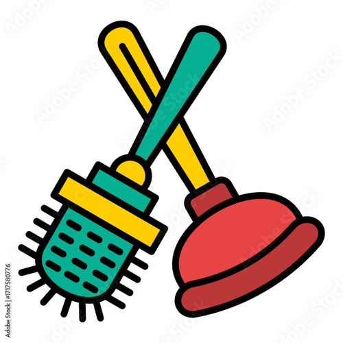 Toilet sweeping Icon