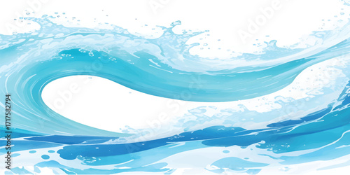 Tranquil Soft Blue Watercolor Waves – Abstract Ocean-Themed Background for Graphic Design Projects, Social Media Posts, and Website Banners 