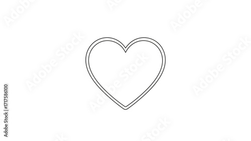 Simple outline of a heart shape on a plain background, symbolizing love and affection