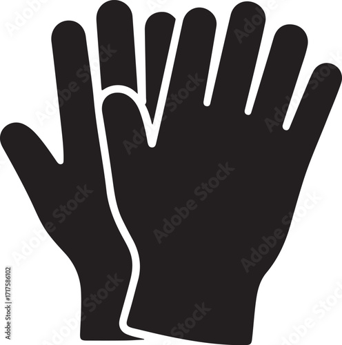 protective gloves silhouette on white background