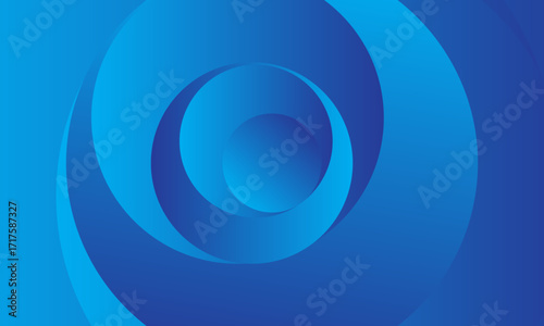 Blue gradient background. Abstract circle papercut smooth color composition. modern design