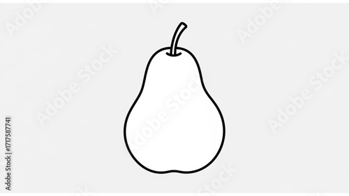 Simple outline of a pear on a minimalistic background, ideal for educational or design use