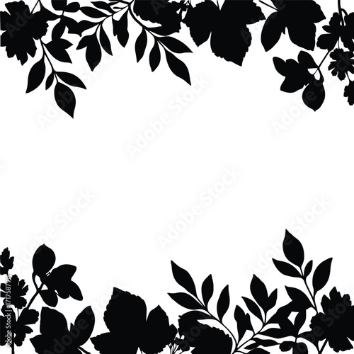 A leaf silhouette border for background compositions