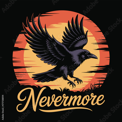 Vector illustration of a majestic flying eagle with spread wings