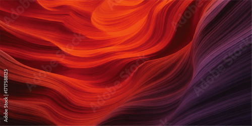 Soft waves of red silk flow gracefully across the background, creating a smooth and elegant abstract design