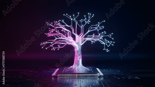 Tech tree purple , AI Generated.
