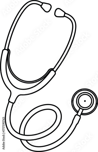Simple stethoscope line art medical healthcare icon vector