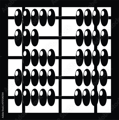Vintage abacus counting tool vector