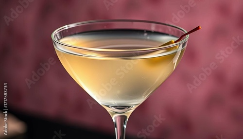 Close-up of a vesper martini cocktail in a chilled coupe glass, drink, cocktail