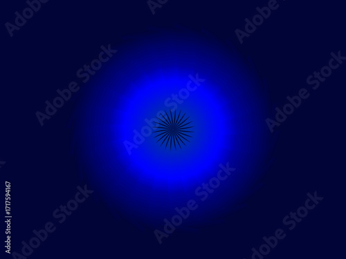 Blue abstract decorative element. Abstract spirograph element for decorative design. Blue sun light vector illustration.