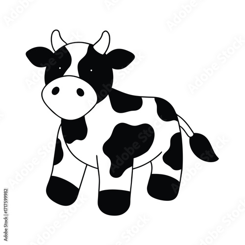 plush cow toy black white spots