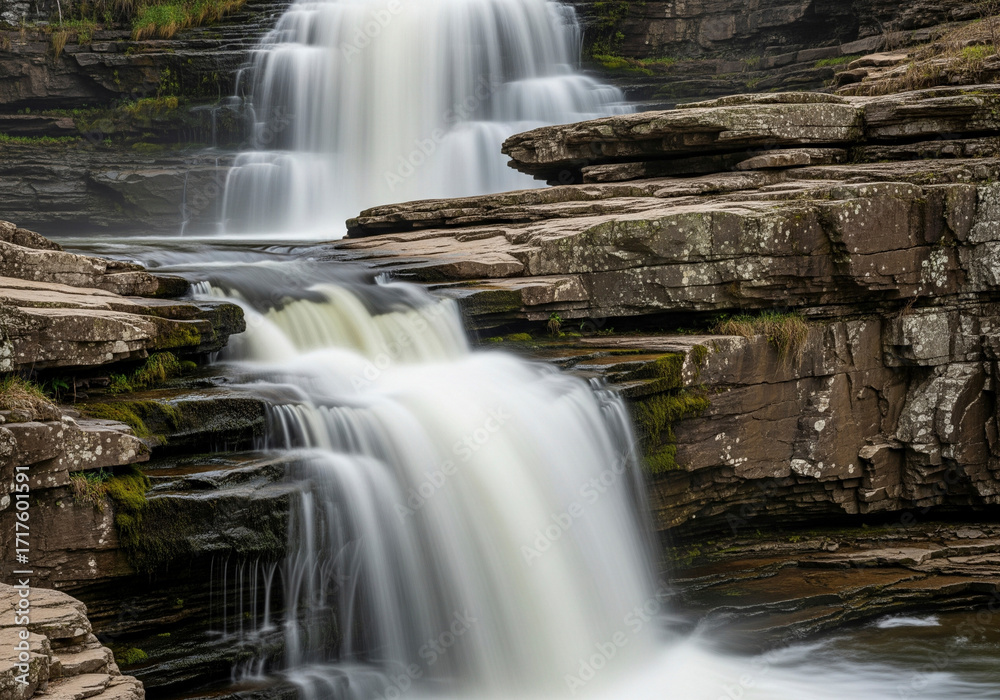 Obraz premium Mountain River Waterfall Long Exposure
