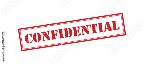 Confidential red rubber stamp. Confidential Grunge design with dust scratches.
Confidential sign, logo, badge, icon, sticker, label, emblem, stamp, symbol isolated illustration.
