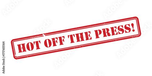 Hot Off the Press red rubber stamp. Hot Off the Press Grunge design with dust scratches.
Hot Off the Press sign, logo, badge, icon, sticker, label, emblem, stamp, symbol isolated illustration.