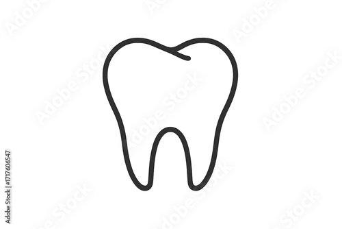 Tooth line icon for dental care. Dentist and stomatology concept. Simple pictogram for clinic logo. Oral health and hygiene symbol. Editable stroke vector illustration.