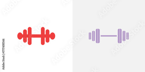 Adobe Illustrator ArtworkTwo stylized dumbbell icons in red and purple