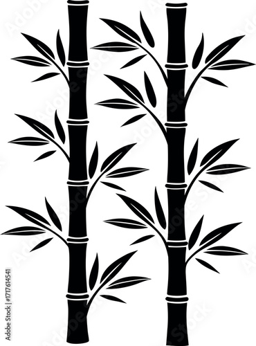 Bamboo silhouettes vector icon 
