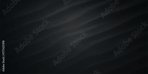 Flowing black satin texture with a dark blue and purple curve design, a smooth and luxurious silk fabric backdrop