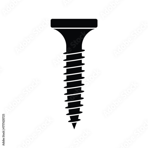 Simple black silhouette of a screw vector illustration scalable eps icon silhouette vector illustration white background
